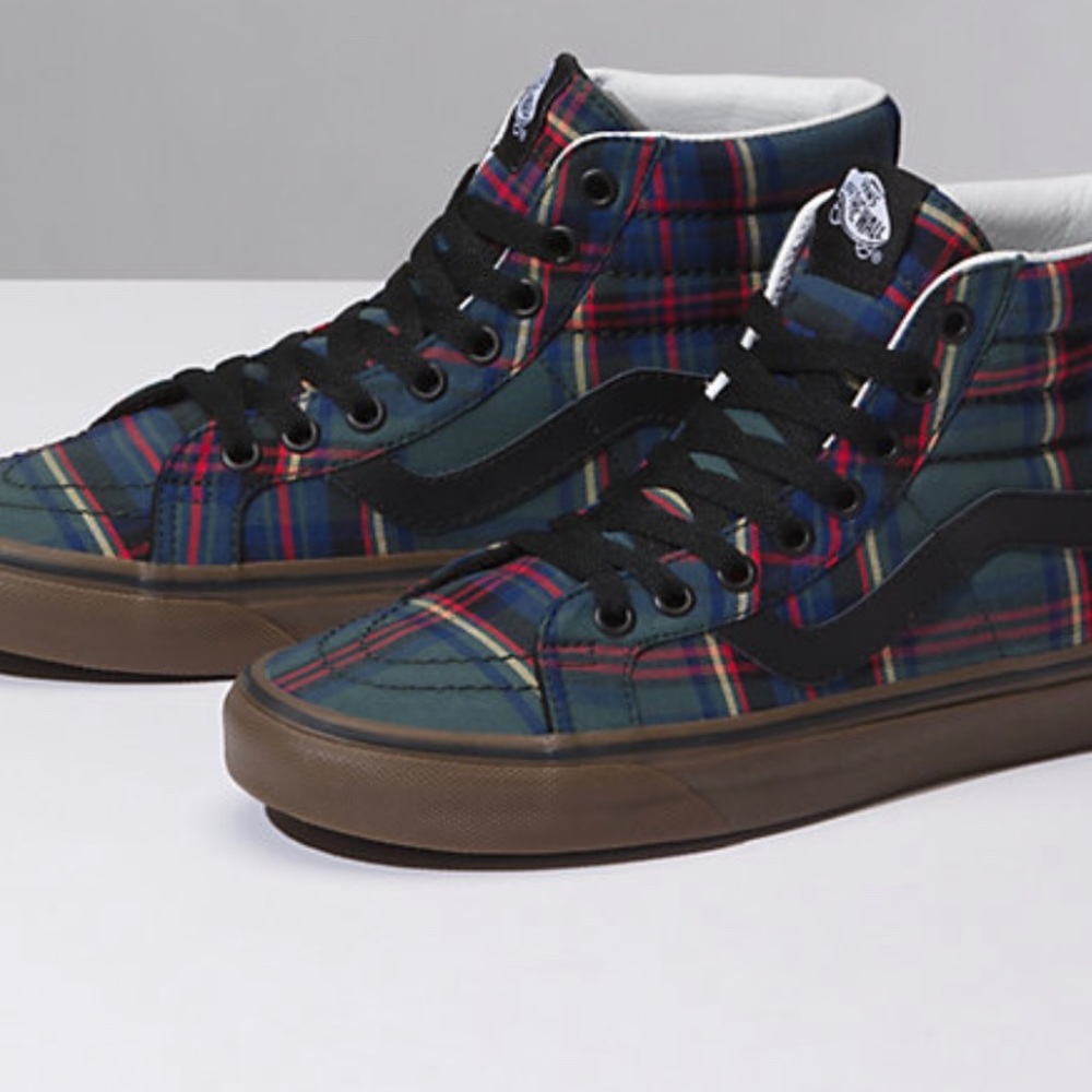 Plaid high top vans❤️,used once they didn’t fit😭